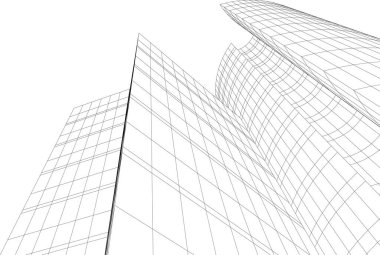 soyut mimari duvar kağıdı gökdelen tasarımı, dijital konsept arkaplan