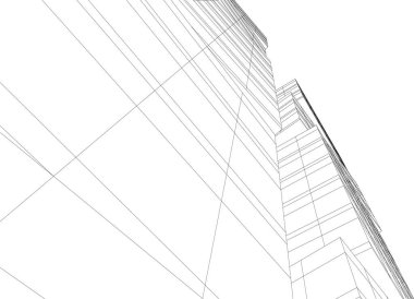 soyut mimari duvar kağıdı gökdelen tasarımı, dijital konsept arkaplan