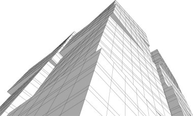 soyut mimari duvar kağıdı gökdelen tasarımı, dijital konsept arkaplan