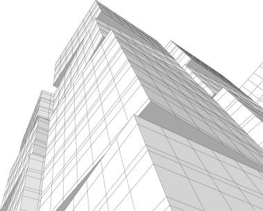 soyut mimari duvar kağıdı gökdelen tasarımı, dijital konsept arkaplan