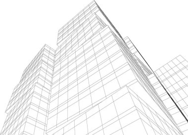 soyut mimari duvar kağıdı gökdelen tasarımı, dijital konsept arkaplan