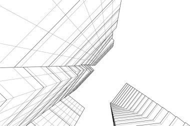 soyut mimari duvar kağıdı gökdelen tasarımı, dijital konsept arkaplan