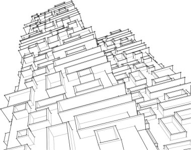 soyut mimari duvar kağıdı gökdelen tasarımı, dijital konsept arkaplan