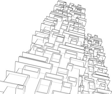 soyut mimari duvar kağıdı gökdelen tasarımı, dijital konsept arkaplan