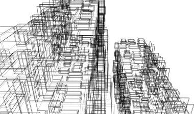 soyut mimari duvar kağıdı gökdelen tasarımı, dijital konsept arkaplan