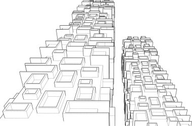 soyut mimari duvar kağıdı gökdelen tasarımı, dijital konsept arkaplan
