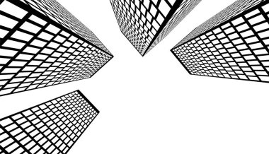 soyut mimari duvar kağıdı gökdelen tasarımı, dijital konsept arkaplan