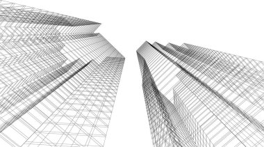 soyut mimari duvar kağıdı gökdelen tasarımı, dijital konsept arkaplan