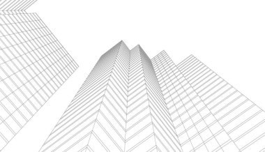 soyut mimari duvar kağıdı gökdelen tasarımı, dijital konsept arkaplan