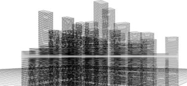 soyut mimari duvar kağıdı gökdelen tasarımı, dijital konsept arkaplan