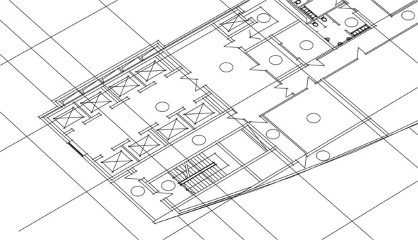 Abstrakt Arkitektoniska Tapeter Digital Bakgrund — Stock vektor