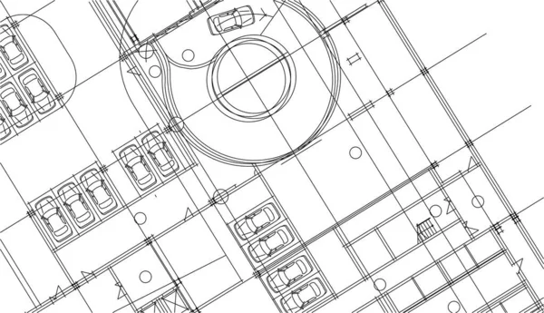 Abstrakt Arkitektoniska Tapeter Digital Bakgrund — Stock vektor