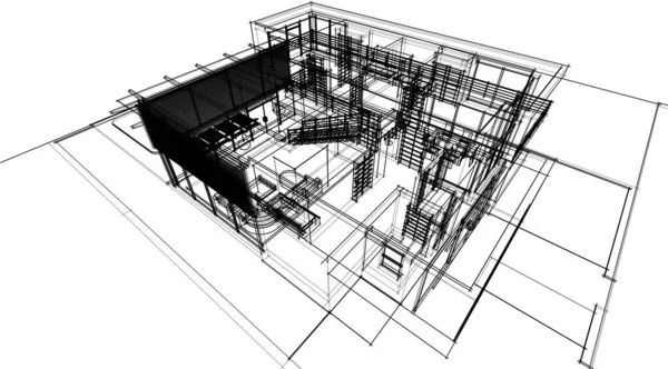 Abstrakte Architektonische Tapete Design Digitales Konzept Hintergrund — Stockvektor