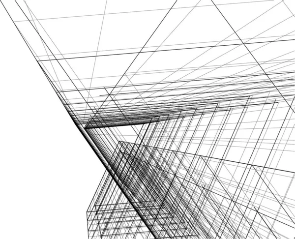 Abstract Architectonisch Behang Ontwerp Digitaal Concept Achtergrond — Stockvector