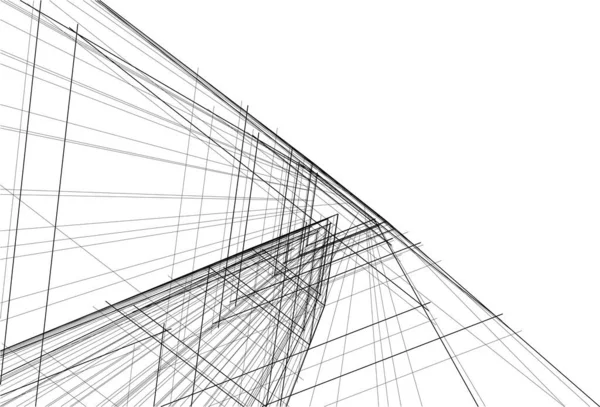 建筑墙纸设计 数字概念背景 — 图库矢量图片