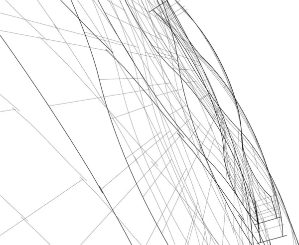 Abstrakte Zeichnungslinien Architektonischen Kunstkonzept Minimale Geometrische Formen — Stockvektor