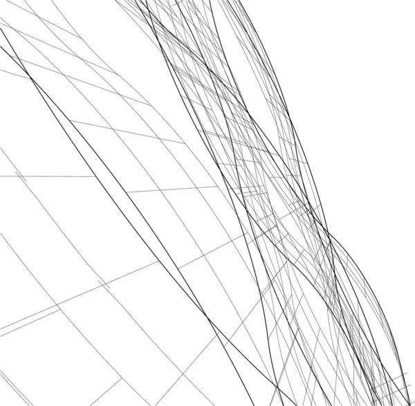 Linee Disegno Astratte Nel Concetto Arte Architettonica Forme Geometriche Minime — Vettoriale Stock