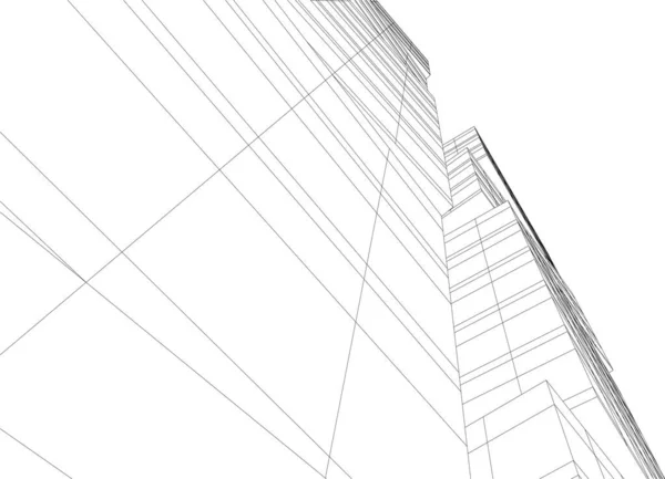 Abstrakte Architektonische Tapete Wolkenkratzer Design Digitales Konzept Hintergrund — Stockvektor