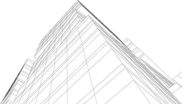 Αφηρημένη Αρχιτεκτονική Ταπετσαρία Σχεδιασμός Ουρανοξύστη Ψηφιακή Έννοια Φόντο — Διανυσματικό Αρχείο