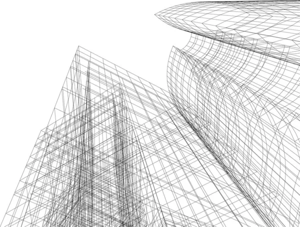 建筑墙纸摩天大楼设计 数字概念背景 — 图库矢量图片