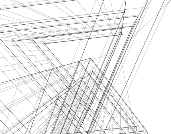 Abstrakte Architektonische Tapete Wolkenkratzer Design Digitales Konzept Hintergrund — Stockvektor