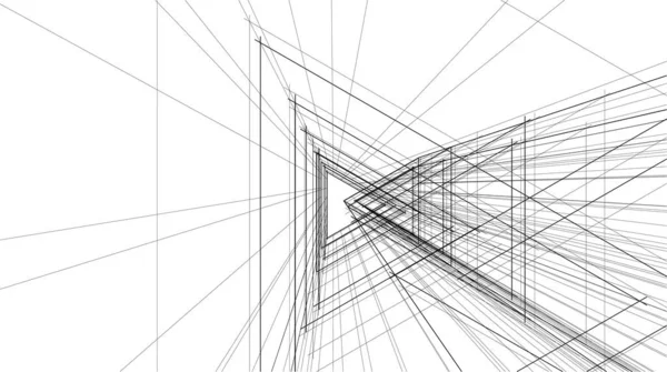 建筑墙纸摩天大楼设计 数字概念背景 — 图库矢量图片