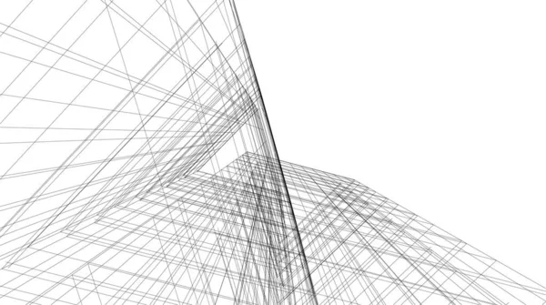 建筑墙纸摩天大楼设计 数字概念背景 — 图库矢量图片