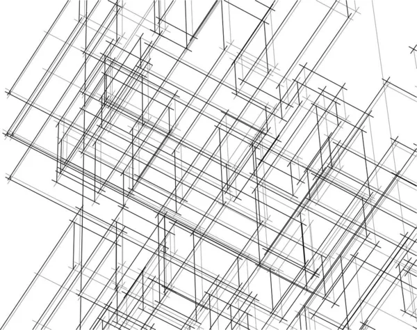 Soyut Mimari Duvar Kağıdı Gökdelen Tasarımı Dijital Konsept Arkaplan — Stok Vektör