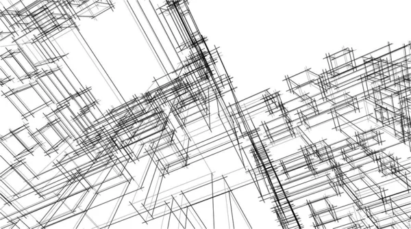 建筑墙纸摩天大楼设计 数字概念背景 — 图库矢量图片