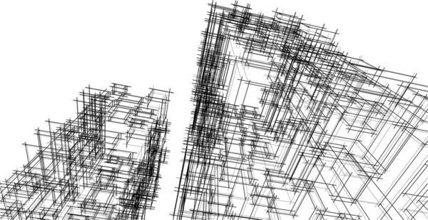Soyut Mimari Duvar Kağıdı Gökdelen Tasarımı Dijital Konsept Arkaplan — Stok Vektör