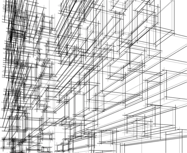 Abstrakte Architektonische Tapete Wolkenkratzer Design Digitales Konzept Hintergrund — Stockvektor