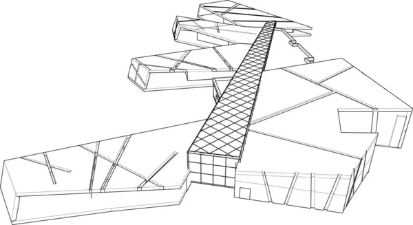 Abstraktní Architektonická Tapeta Digitální Data Síťové Přípojky Technologickém Konceptu Bílém — Stockový vektor