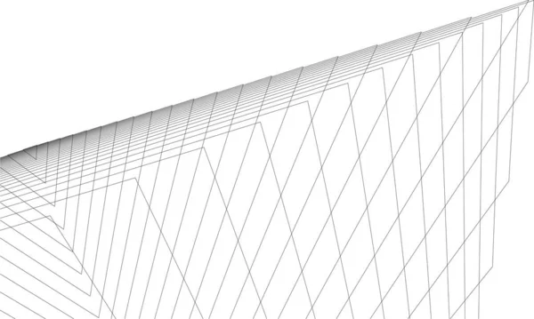 建筑墙纸 数字数据和网络连接线在白色背景技术概念中的应用 3D摘要说明 — 图库矢量图片