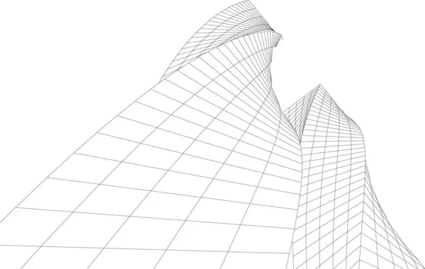 Абстрактні Архітектурні Шпалери Цифрові Дані Лінії Язку Технології Концепції Білому — стоковий вектор