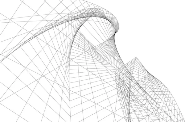 Abstract Architectonisch Behang Digitale Data Netwerk Verbindingslijnen Technologie Concept Witte — Stockvector