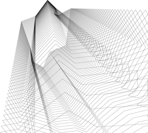要約アーキテクチャ壁紙 白の背景に技術コンセプトのデジタルデータとネットワーク接続ライン 3D抽象イラスト — ストックベクタ