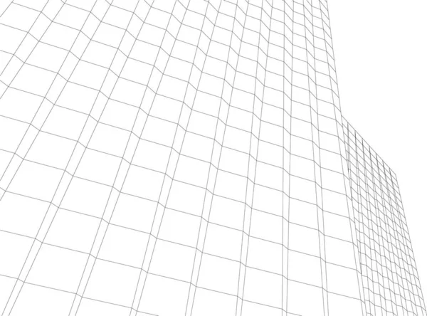 Abstract Architectonisch Behang Digitale Data Netwerk Verbindingslijnen Technologie Concept Witte — Stockvector
