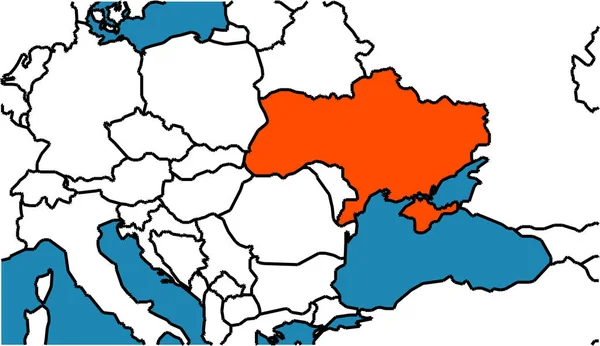 Farbvektorillustration Des Territoriums Der Ukraine Auf Der Karte — Stockvektor
