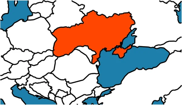 Farbvektorillustration Des Territoriums Der Ukraine Auf Der Karte — Stockvektor