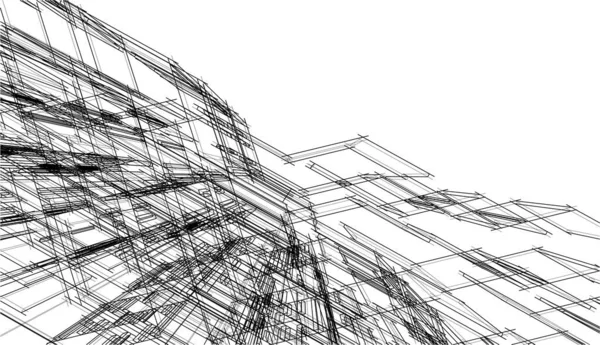 Papier Peint Architectural Abstrait Art Architectural Illustration Géométrique Illustration Abstraite — Image vectorielle