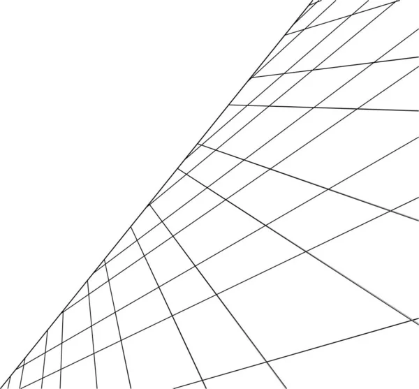 Moderní Geometrická Architektura Design Vykreslování Nákupní Plán Architektonické Umění Obrys — Stockový vektor