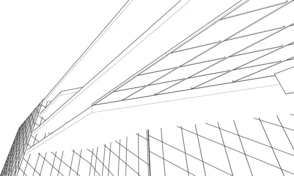 Diseño Moderno Arquitectura Geométrica Representación Plano Del Centro Comercial Arte — Vector de stock