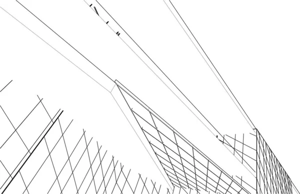 Projeto Moderno Arquitetura Geométrica Renderização Planta Shopping Arte Arquitetônica Ilustração —  Vetores de Stock