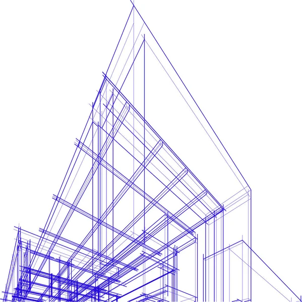 建筑墙纸 建筑艺术 几何图解 3D抽象图解 — 图库矢量图片