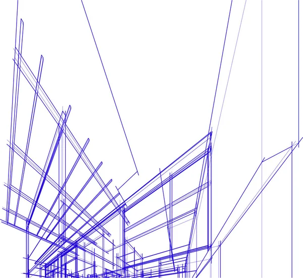 建筑墙纸 建筑艺术 几何图解 3D抽象图解 — 图库矢量图片