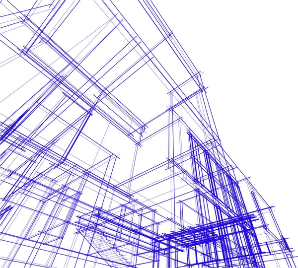 Absztrakt Építészeti Tapéta Építészeti Művészet Geometriai Illusztráció Absztrakt Illusztráció — Stock Vector