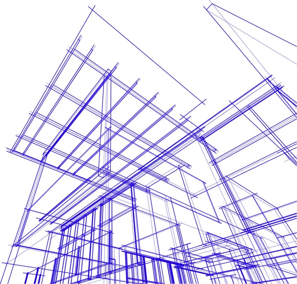 建筑墙纸 建筑艺术 几何图解 3D抽象图解 — 图库矢量图片