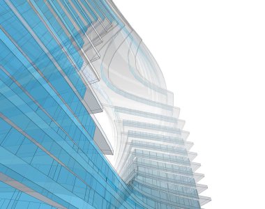 Soyut mimari duvar kağıdı, mimari sanat, geometrik illüstrasyon, üç boyutlu soyut illüstrasyon