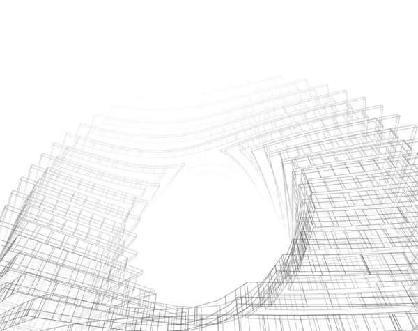 建筑墙纸 建筑艺术 几何图解 3D抽象图解 — 图库照片