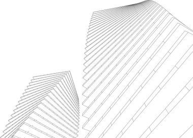 Soyut mimari duvar kağıdı, mimari sanat, geometrik illüstrasyon, üç boyutlu soyut illüstrasyon